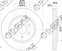 Диск тормозной TG-40206-EB30ARN1317V левый *TI-GUAR (перфорированный)