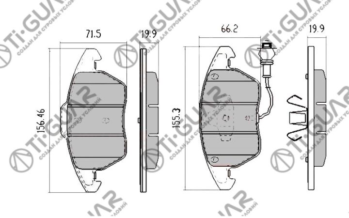 Тормозные колодки TG-0348/PN0348W* Ti·GUAR Тормозные колодки TG-0348/PN0348W* Ti·GUAR