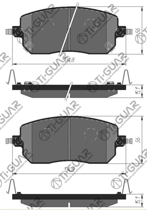 Тормозные колодки TG-0026/PN6025 * Ti·GUAR